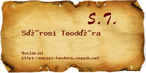 Sárosi Teodóra névjegykártya
